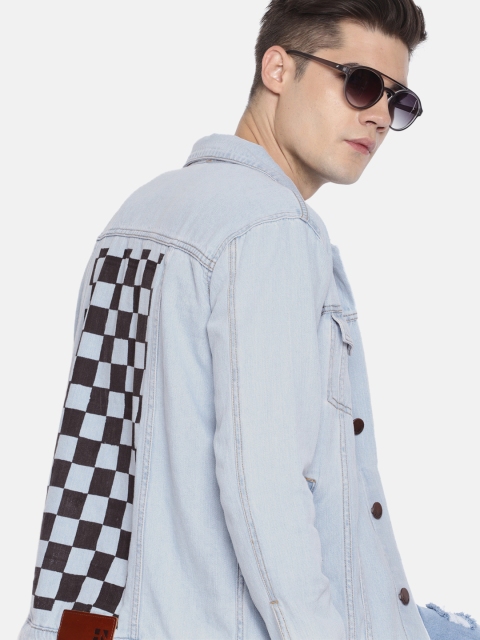 

HERE&NOW Men Blue Printed Jacket