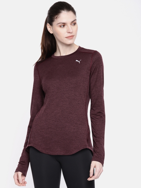 

Puma Women Burgundy Solid dry-CELL Round Neck T-shirt