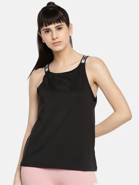 

Puma Women Pink Solid SOFT SPORTS dryCELL Tank Top, Black