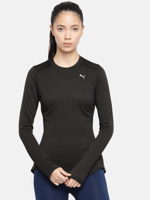 

Puma Women Black Solid Regular Fit dryCELL Round Neck Ignite LS Running T-shirt