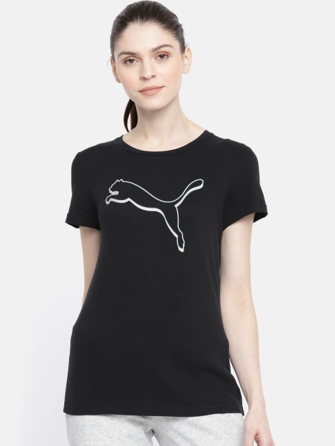 

Puma Women Black Printed Athletics T-shirt