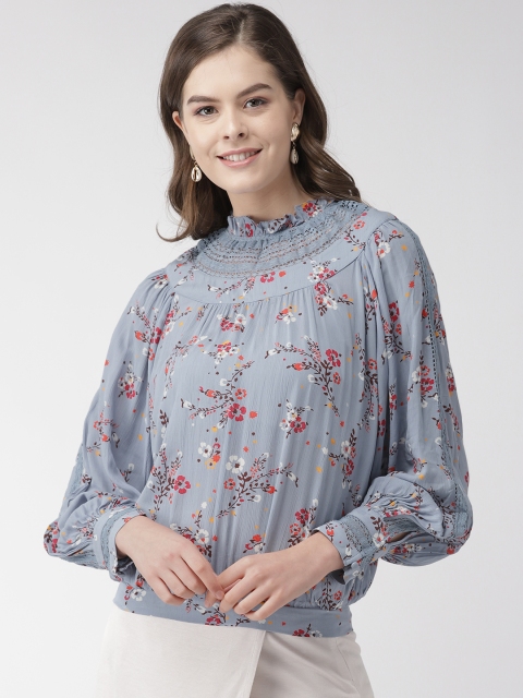 

Marks & Spencer Women Blue & Red Printed Blouson Top