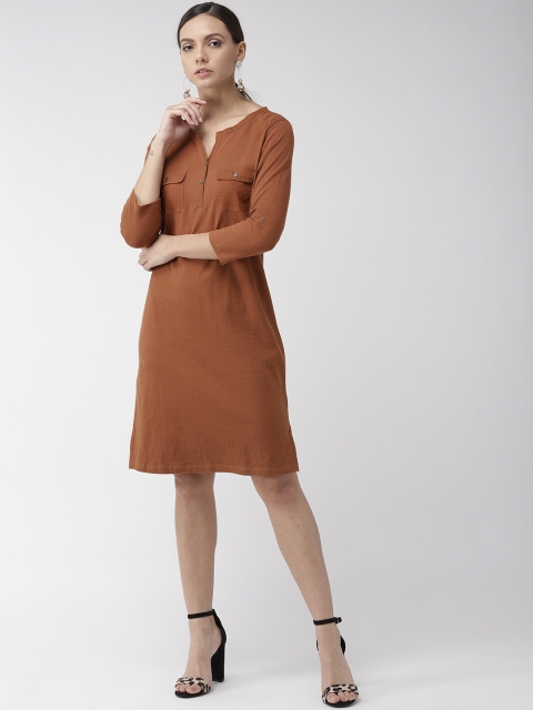 

Marks & Spencer Women Brown Solid A-Line Dress