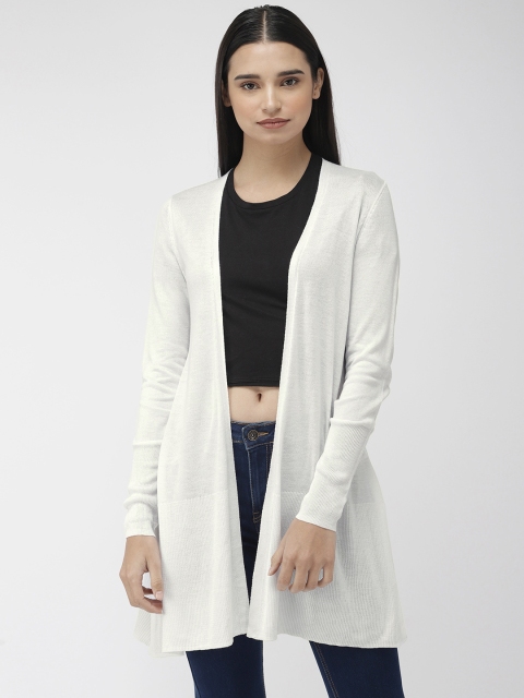 

Marks & Spencer Women White Solid Lightweight Front-Open Sweater