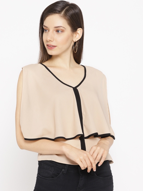 

LA LOFT Women Beige Solid Top