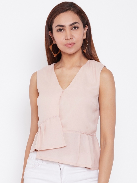 

LA LOFT Women Peach-Coloured Solid A-Line Top