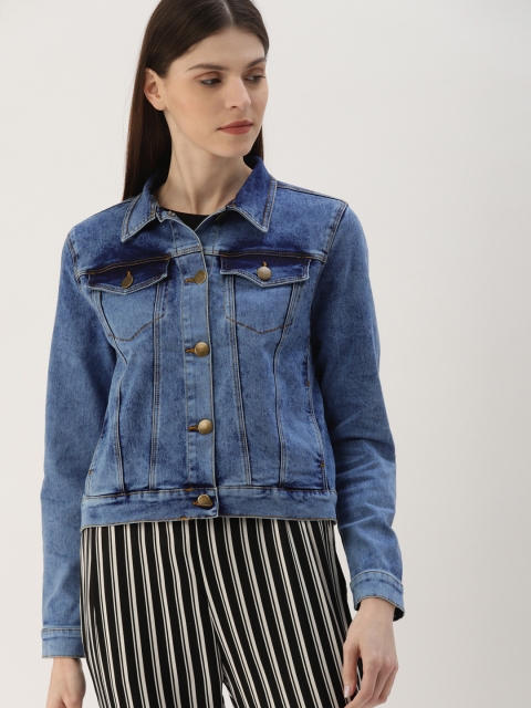 

Ms.Taken Women Blue Solid Denim Jacket