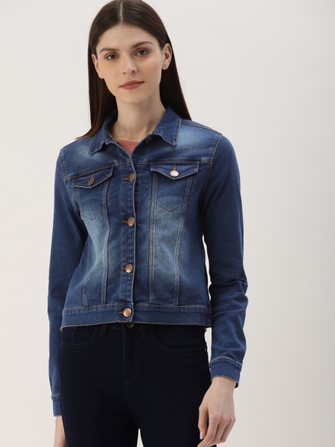 

Ms.Taken Women Blue Solid Denim Jacket