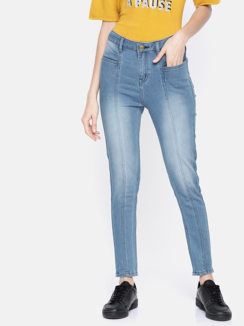 

Ms.Taken Women Blue Skinny Fit High-Rise Clean Look Stretchable Jeans