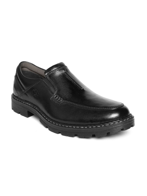 

LEO CLAWS Men Black Leather Semiformal Slip-Ons