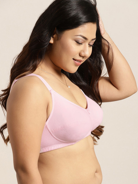 

Sztori Plus Size Pink Solid Non-Wired Non Padded Everyday Bra SZ-BRA-709B