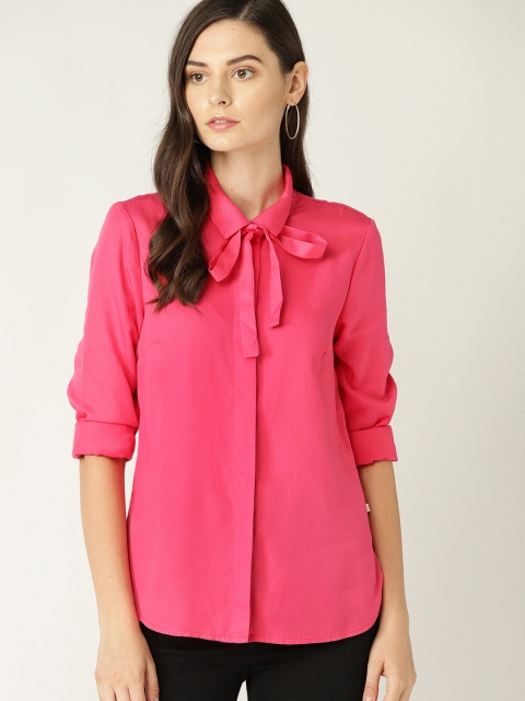 

United Colors of Benetton Women Pink Regular Fit Solid Casual Shirt