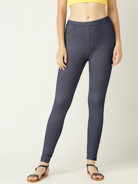 

United Colors of Benetton Women Navy Blue Solid Jeggings