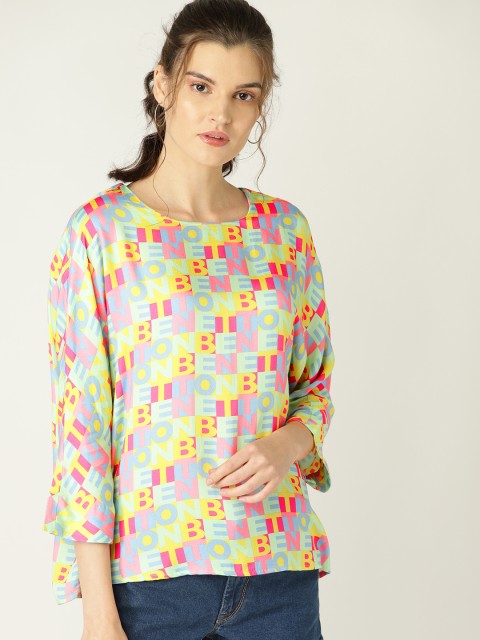 

United Colors of Benetton Women Multicoloured Printed Boxy Top, Multi