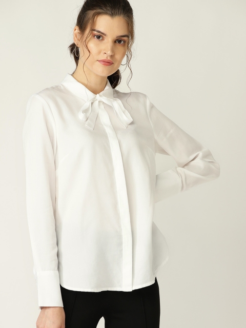 

United Colors of Benetton Women White Regular Fit Solid Casual Shirt