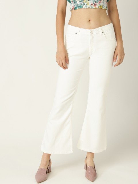 

United Colors of Benetton Women Off-White Bootcut Mid-Rise Clean Look Stretchable Jeans