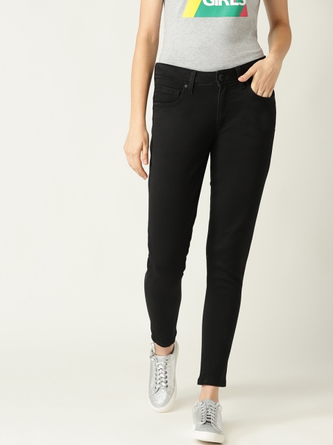 

United Colors of Benetton Women Black Skinny Fit Mid-Rise Clean Look Stretchable Jeans