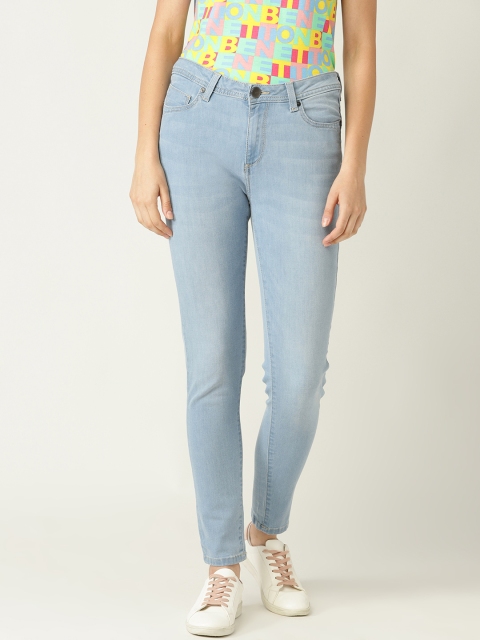 

United Colors of Benetton Women Blue Skinny Fit Mid-Rise Clean Look Stretchable Jeans