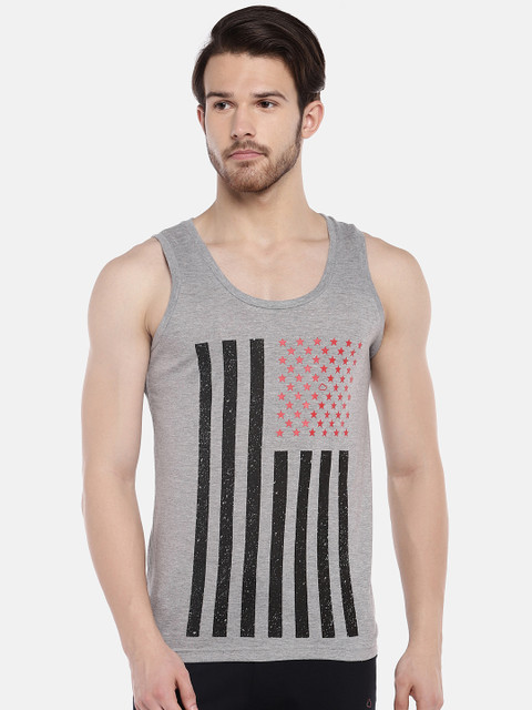 

Sweet Dreams Grey Melange Printed Sleeveless Lounge T-shirt F-MT-0472A