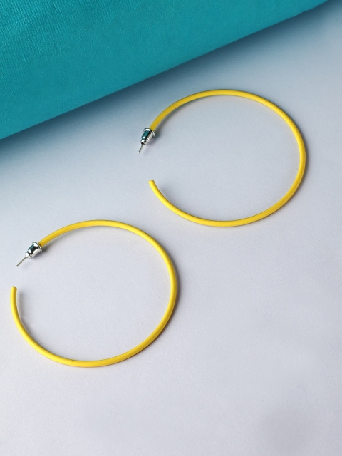 

Rubans Gold-Toned Circular Handcrafted Half Hoop Earrings