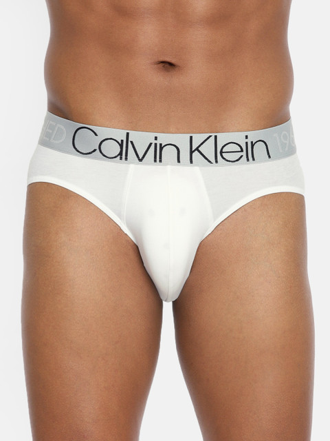 

Calvin Klein Underwear Men White Solid Basic Briefs NEW-NB1564-100-100