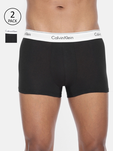 

Calvin Klein Underwear Men Pack Of 2 Black Solid Trunk NB1086-001-001
