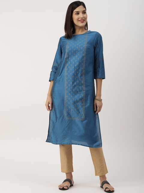 

IMARA Women Blue Dyed Straight Kurta