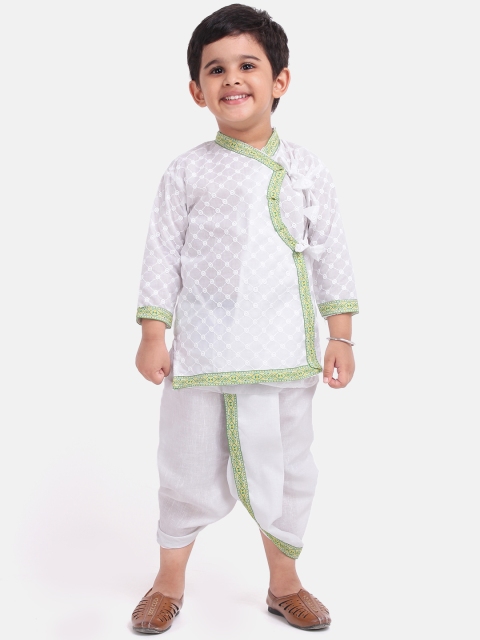 

BownBee Boys White Embroidered Kurta with Dhoti Pants