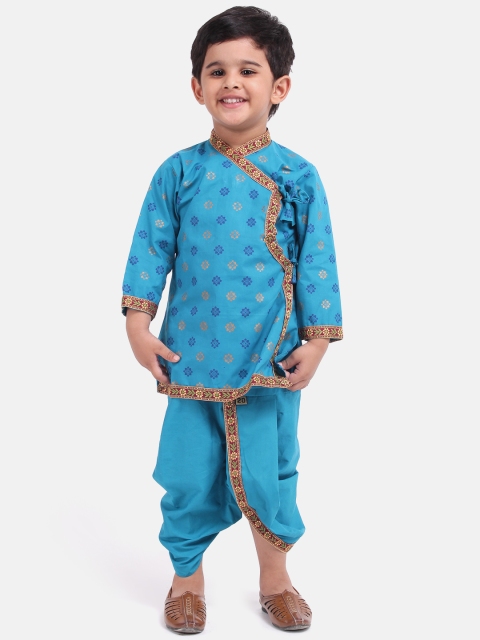 

BownBee Boys Blue Printed Kurta with Dhoti Pants