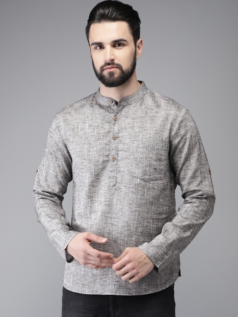 

Anouk Men Grey Solid Straight Kurta