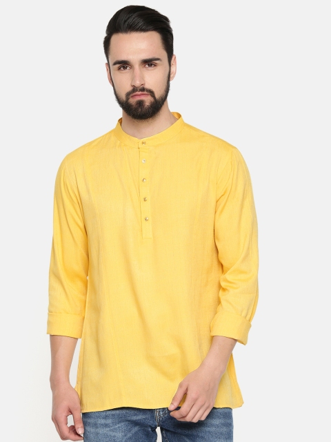 

Anouk Men Yellow Solid Straight Kurta