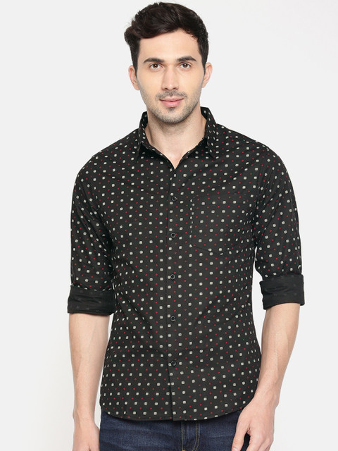 

Anouk Men Black Regular Fit Printed Casual Shirt