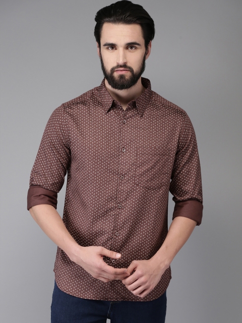 

Anouk Men Brown & Teal Green Regular Fit Printed Casual Shirt