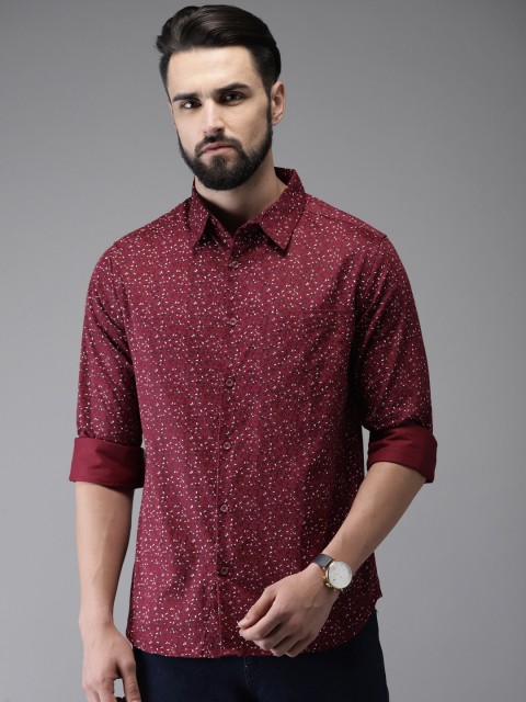 

Anouk Men Maroon Regular Fit Printed Casual Shirt