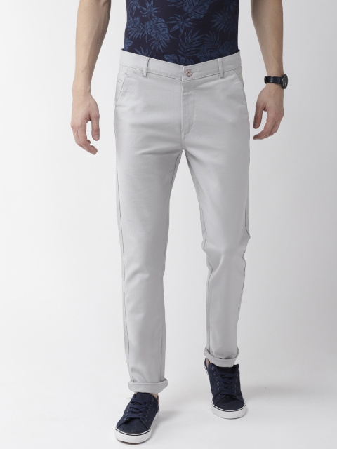 

Rodamo Men Grey Slim Fit Solid Chinos