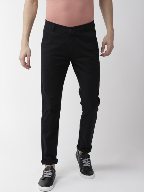 

Rodamo Men Black Slim Fit Solid Chinos