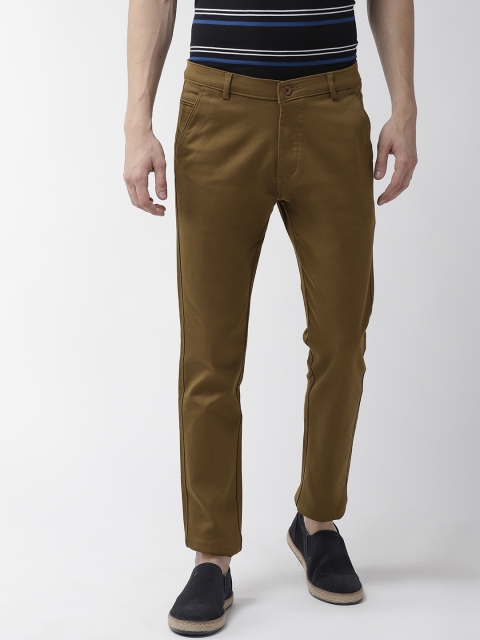 

Rodamo Men Olive Brown Slim Fit Solid Chinos