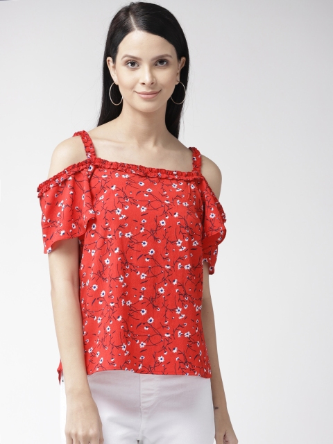 

plusS Women Red Floral Printed Top