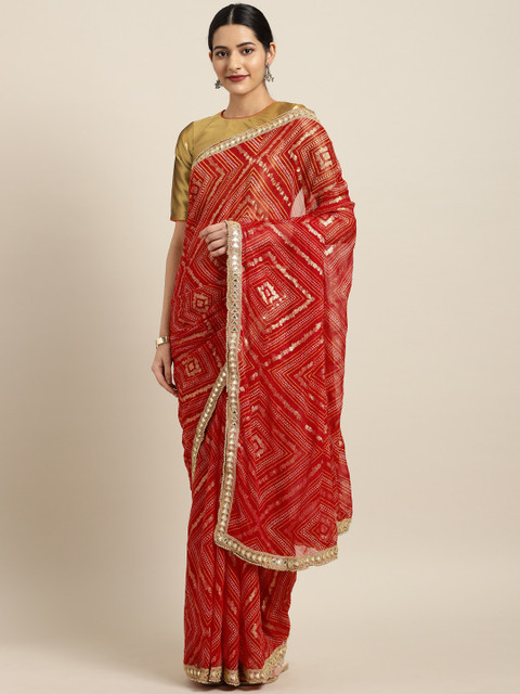 

Inddus Red & Yellow Saree