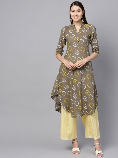 

SOJANYA Women Grey Printed A-Line Kurta