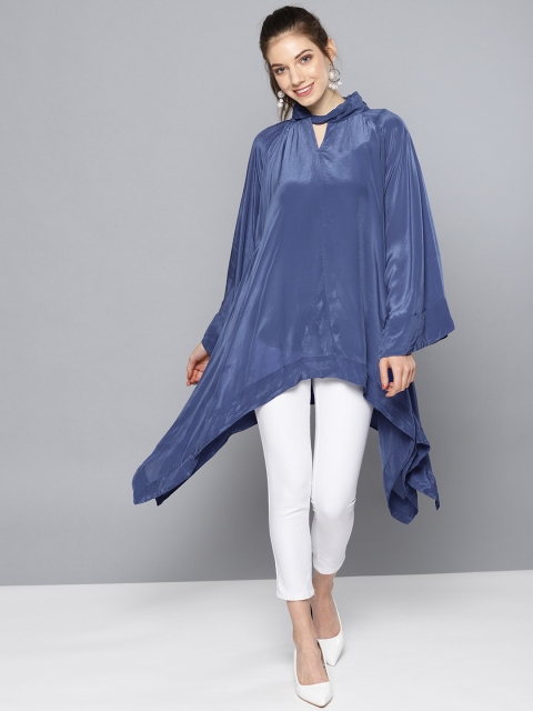 

Label Ritu Kumar Women Blue Solid Tunic