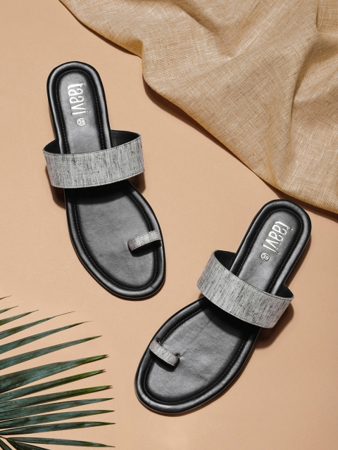 

Taavi Women Grey Melange Solid Woven Legacy One Toe Flats
