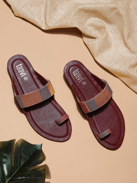

Taavi Women Maroon Solid Woven Legacy One Toe Flats