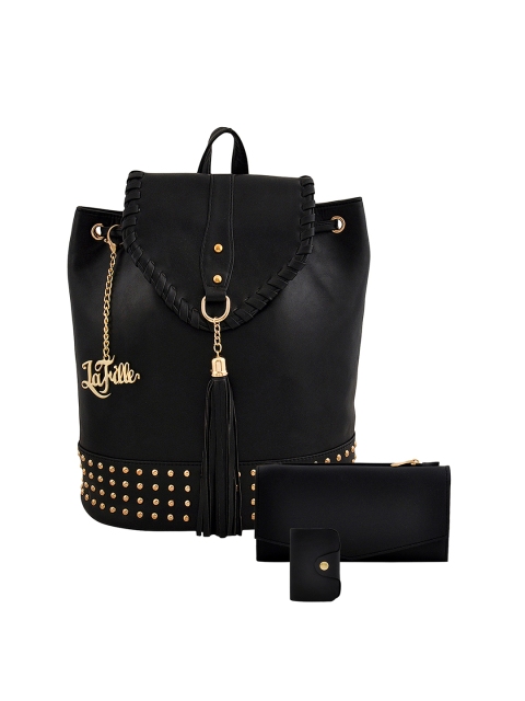 

LaFille Black Pack of 3 Solid Handbags