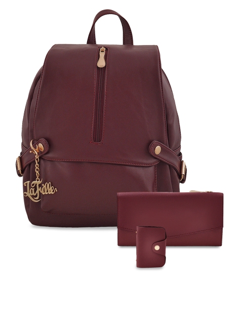 

LaFille Red Pack of 3 Solid Handbags