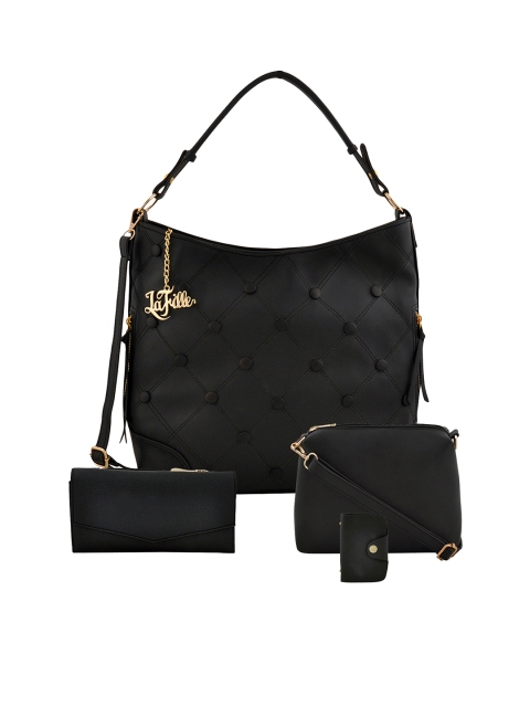 

LaFille Pack of 4 Black Solid Handbags
