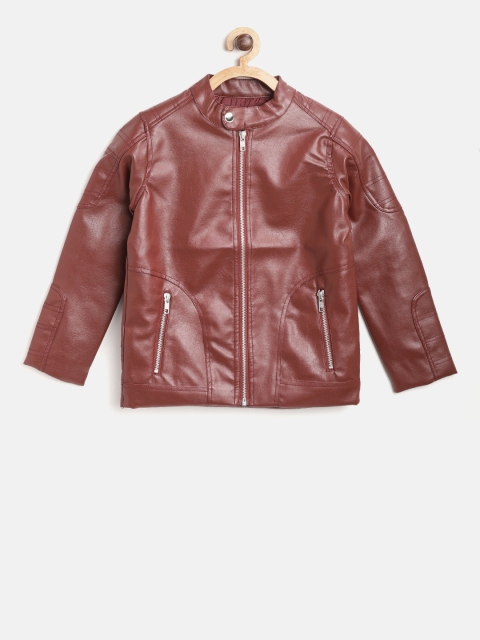 

Flying Machine Boys Maroon Solid Tailored Jacket