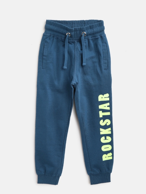 

Flying Machine Boys Teal Blue Printed Detail Joggers