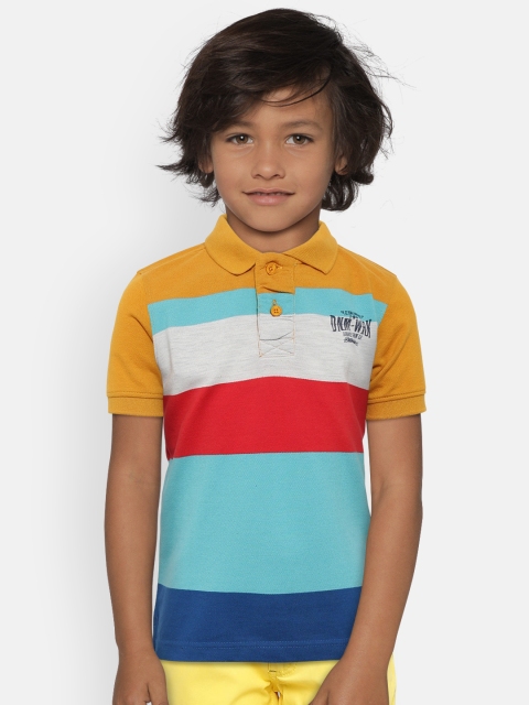 

Flying Machine Boys Blue & Red Colourblocked Polo Collar T-shirt
