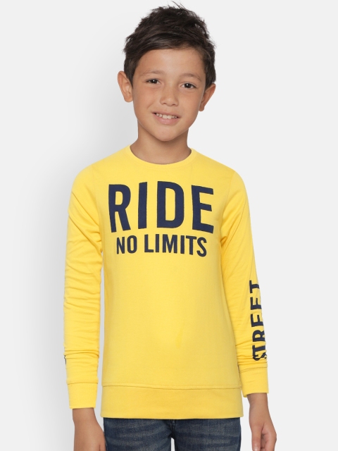 

Flying Machine Boys Yellow Printed Round Neck T-shirt